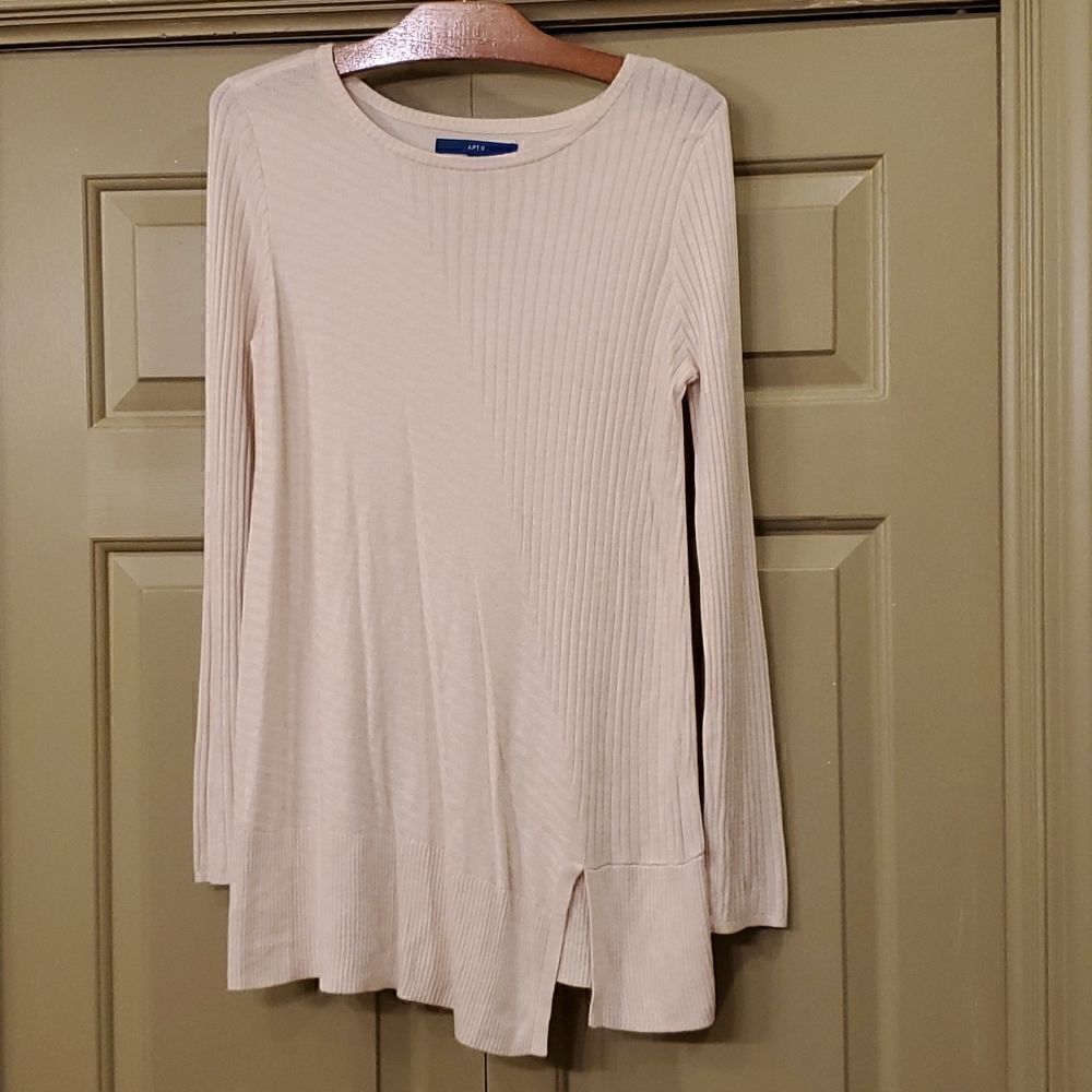 Apt.9 natural color crewneck ribbed sweater